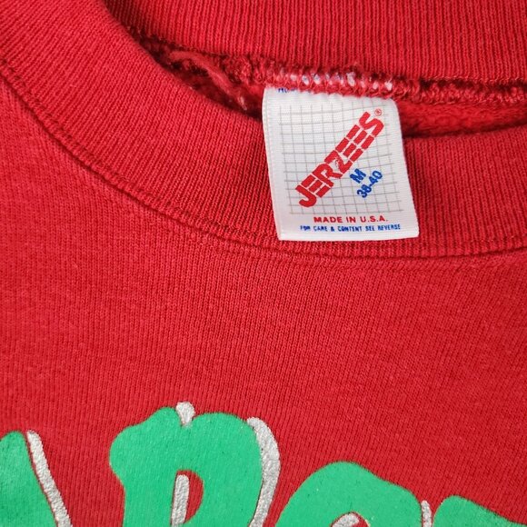 Vtg Christmas Sweater Medium Bear Funny Humor Crewneck 90's Holiday Cotton Blend - Picture 9 of 12